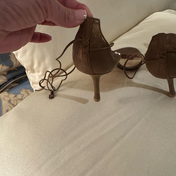 Jimmy Choo Bronze Lace-Up Heels - Picture 4 of 4